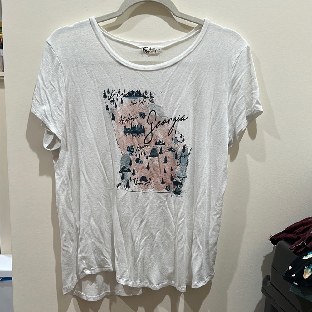 About A Girl White Georgia State Graphic Tee